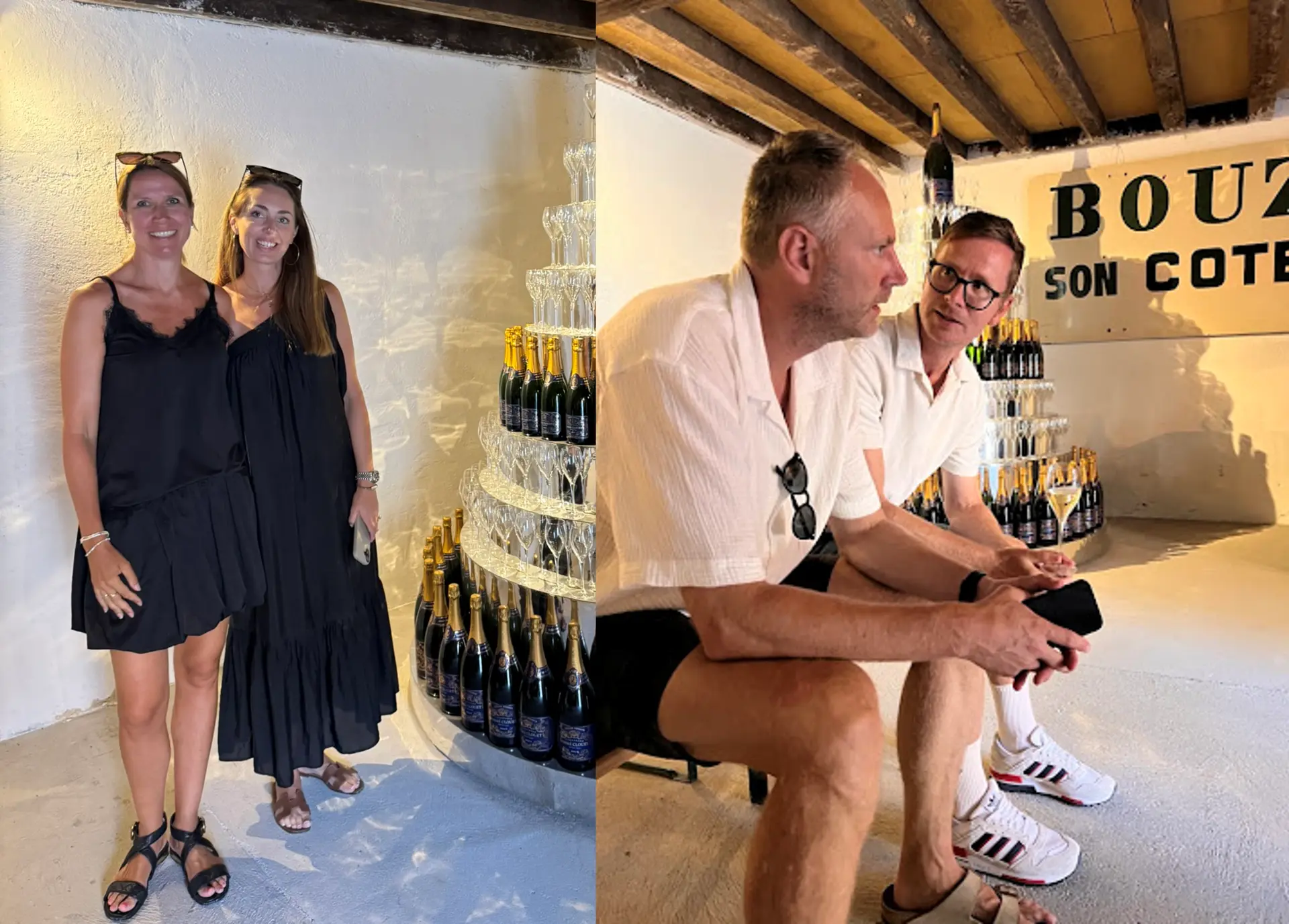 Champagnepropperne besøger en lokal champagneproducent